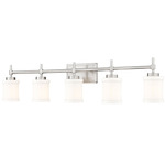 Cadoc Bathroom Vanity Light - Brushed Nickel / Opal