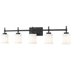 Cadoc Bathroom Vanity Light - Matte Black / Opal