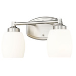 Kendrick Bathroom Vanity Light - Brushed Nickel / Matte Opal