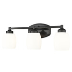 Kendrick Bathroom Vanity Light - Matte Black / Matte Opal