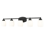Kendrick Bathroom Vanity Light - Matte Black / Matte Opal