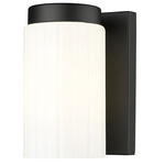 Burk Wall Sconce - Matte Black / Matte Opal