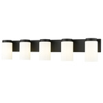 Burk Bathroom Vanity Light - Matte Black / Matte Opal