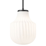 Newbury Pendant - Matte Black / White Opal