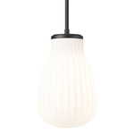 Newbury Pendant - Matte Black / White Opal