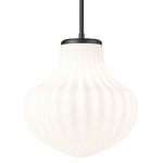 Newbury Pendant - Matte Black / White Opal