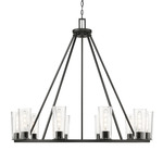 Titus Chandelier - Matte Black / Clear