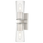 Titus Wall Sconce - Brushed Nickel / Clear