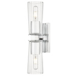 Titus Wall Sconce - Chrome / Clear