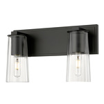Titus Bathroom Vanity Light - Matte Black / Clear