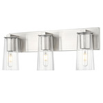 Titus Bathroom Vanity Light - Brushed Nickel / Clear
