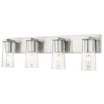 Titus Bathroom Vanity Light - Brushed Nickel / Clear