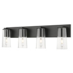 Titus Bathroom Vanity Light - Matte Black / Clear