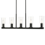 Titus Linear Chandelier - Matte Black / Clear