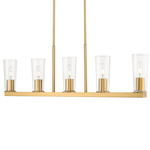 Titus Linear Chandelier - Modern Gold / Clear