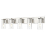 Titus Bathroom Vanity Light - Brushed Nickel / Clear