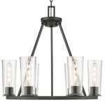 Titus Chandelier - Matte Black / Clear