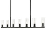 Titus Linear Chandelier - Matte Black / Clear