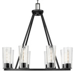 Titus Chandelier - Matte Black / Clear