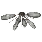 Aalto Starburst Ceiling Light - Flat Bronze / Optic Ribbed Smoke
