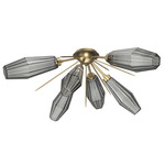 Aalto Starburst Ceiling Light - Gilded Brass / Optic Ribbed Smoke
