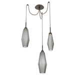Aalto Swag Multi Light Pendant - Flat Bronze / Optic Ribbed Smoke
