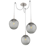Aster Swag Multi Light Pendant - Beige Silver / Smoke