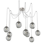 Aster Swag Multi Light Pendant - Beige Silver / Smoke