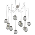 Aster Swag Multi Light Pendant - Beige Silver / Smoke