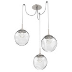 Aster Gem Swag Multi Light Pendant - Beige Silver / Clear Zircon