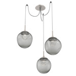 Aster Gem Swag Multi Light Pendant - Beige Silver / Smoke Zircon