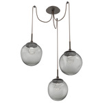 Aster Gem Swag Multi Light Pendant - Flat Bronze / Smoke Zircon