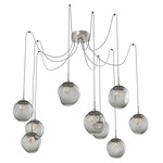 Aster Gem Swag Multi Light Pendant - Beige Silver / Smoke Zircon