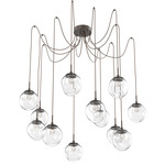 Aster Gem Swag Multi Light Pendant - Flat Bronze / Clear Floret