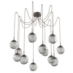 Aster Gem Swag Multi Light Pendant - Flat Bronze / Smoke Floret