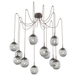 Aster Gem Swag Multi Light Pendant - Flat Bronze / Smoke Geo
