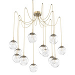 Aster Gem Swag Multi Light Pendant - Gilded Brass / Clear Zircon
