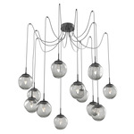 Aster Gem Swag Multi Light Pendant - Matte Black / Smoke Geo