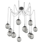 Aster Gem Swag Multi Light Pendant - Matte Black / Smoke Zircon