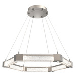 Axis Hexagonal Ring Chandelier - Beige Silver / Clear Cast