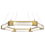 Axis Hexagonal Ring Chandelier - Gilded Brass / Clear Cast