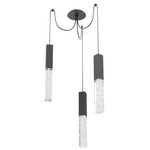 Axis Swag Multi Light Pendant - Matte Black / Clear Cast