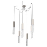 Axis Swag Multi Light Pendant - Beige Silver / Clear Cast