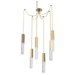 Axis Swag Multi Light Pendant - Gilded Brass / Clear Cast