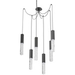 Axis Swag Multi Light Pendant - Matte Black / Clear Cast
