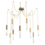 Axis Swag Multi Light Pendant - Gilded Brass / Clear Cast
