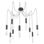 Axis Swag Multi Light Pendant - Matte Black / Clear Cast