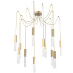 Axis Swag Multi Light Pendant - Gilded Brass / Clear Cast