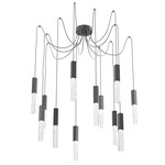 Axis Swag Multi Light Pendant - Matte Black / Clear Cast