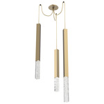 Axis XL Swag Multi Light Pendant - Gilded Brass / Clear Cast